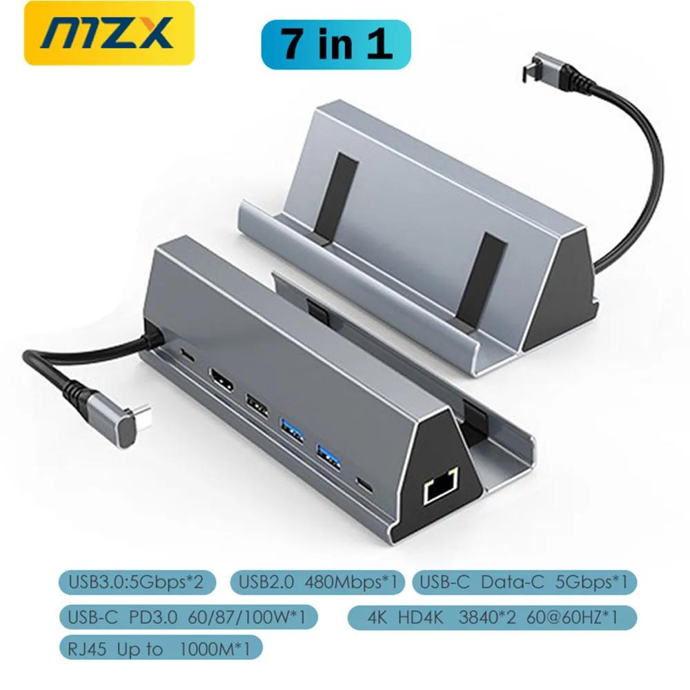MZX 7 in 1 ŷ ̼ ȭ ġ, 1000M RJ45 ̴ , USB C Ÿ 3 0 3.0  ߱, Ʈ º 4K HDMl